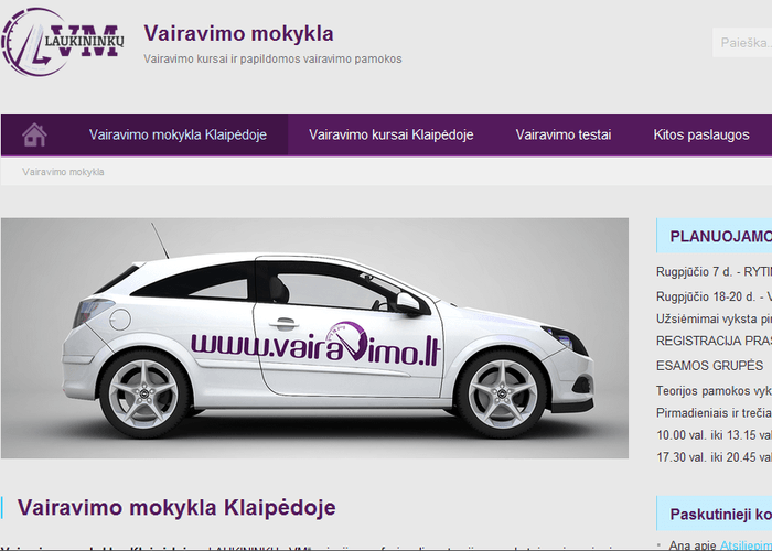 vairavimo mokykla laukininku VM