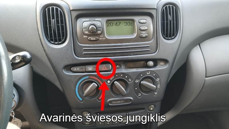 Avarinės signalizacijos tikrinimas